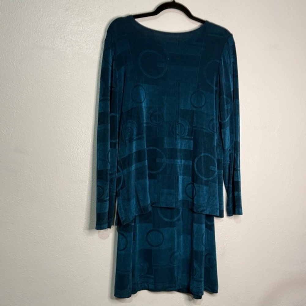 Citiknit Chic Teal Long Sleeved Top & Skirt Set. Sz M.
